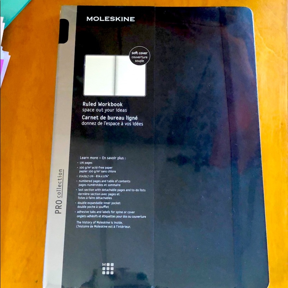 Moleskine Black Ruled Notebook workbook NEW